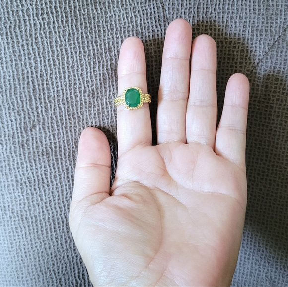 ✨️HP✨️ Gemolio Faceted Deep Green💚 Chalcedony Ring💍 - NWT - Picture 12 of 16